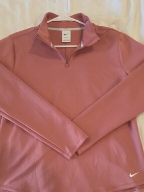 Nike Half-Zip Pullover Sweater in Dusty Rose Therma-fit